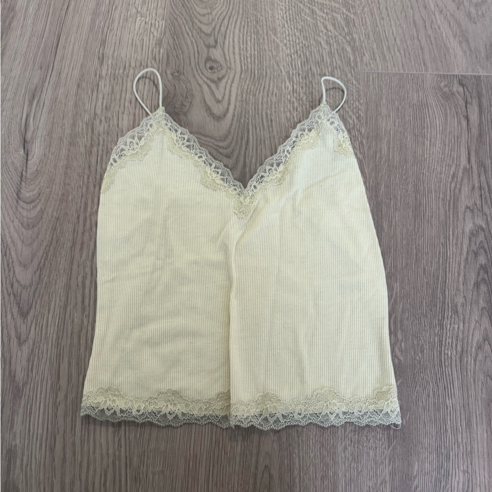 Yellow garage lace tank